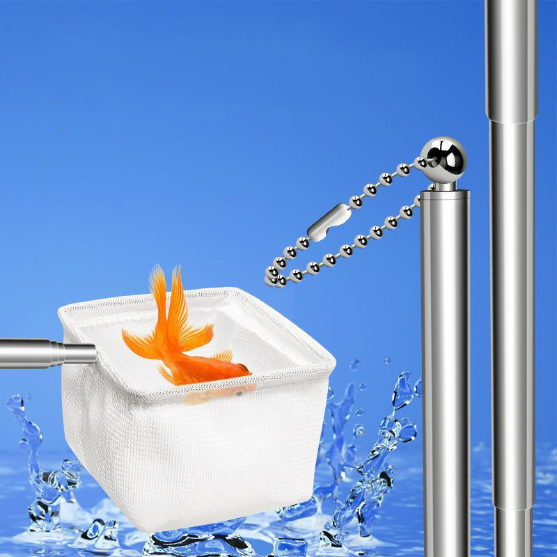 Aquarium Fish Trap - (BF06)水族館の魚釣り網ステンレス鋼格納式小型エビ釣り網魚アクセサリー水槽クリーナーツール用