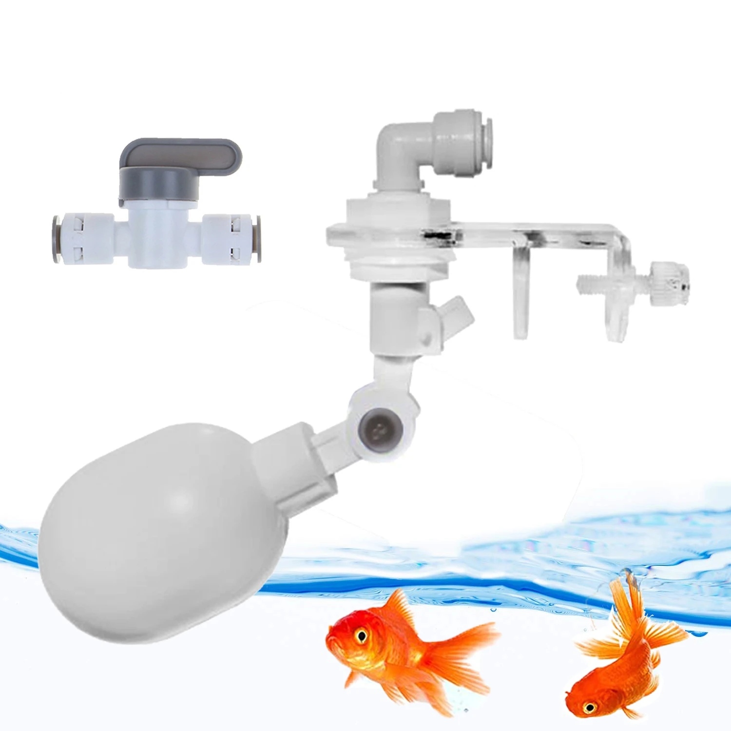 Aquarium Auto Top Off - 自動水族館水チェンジャーキット電源不要の水槽フロートボールバルブタイプ自動水フィラー水位コントローラー 1/4 インチ
