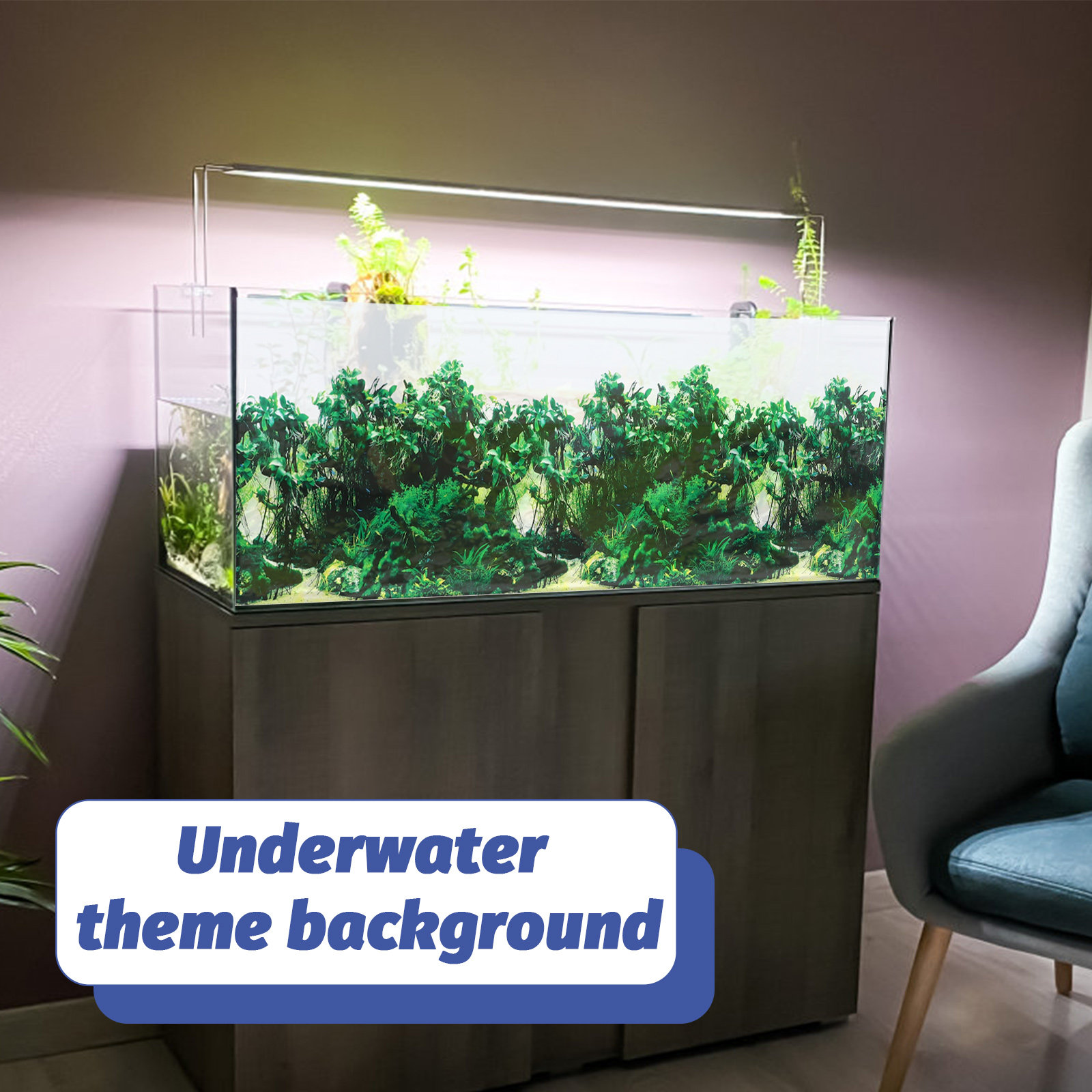 Aquarium Fish Wallpaper - 厚手の水槽用背景紙、耐久性のある装飾的な水族館ポスター、鮮やかな水中テーマ、取り外し可能な壁紙、スタイリッシュな3Dデザイン