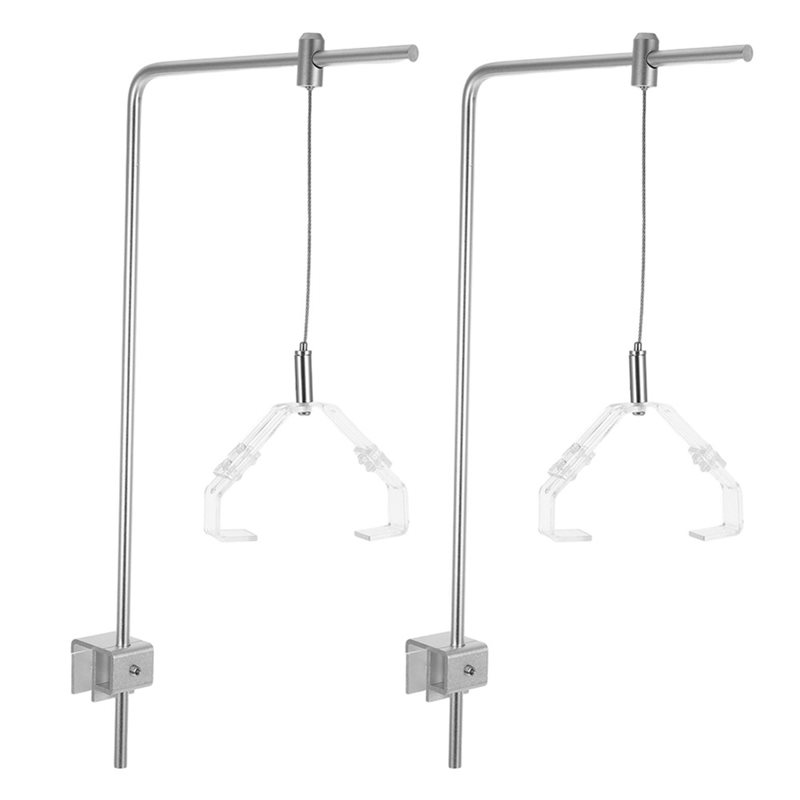 Aquarium Fish Light Lamp - AB41-2個入り水槽ライトラックアルミブラケットクリップ付き水槽ランプホルダー台座淡水海水タンク用