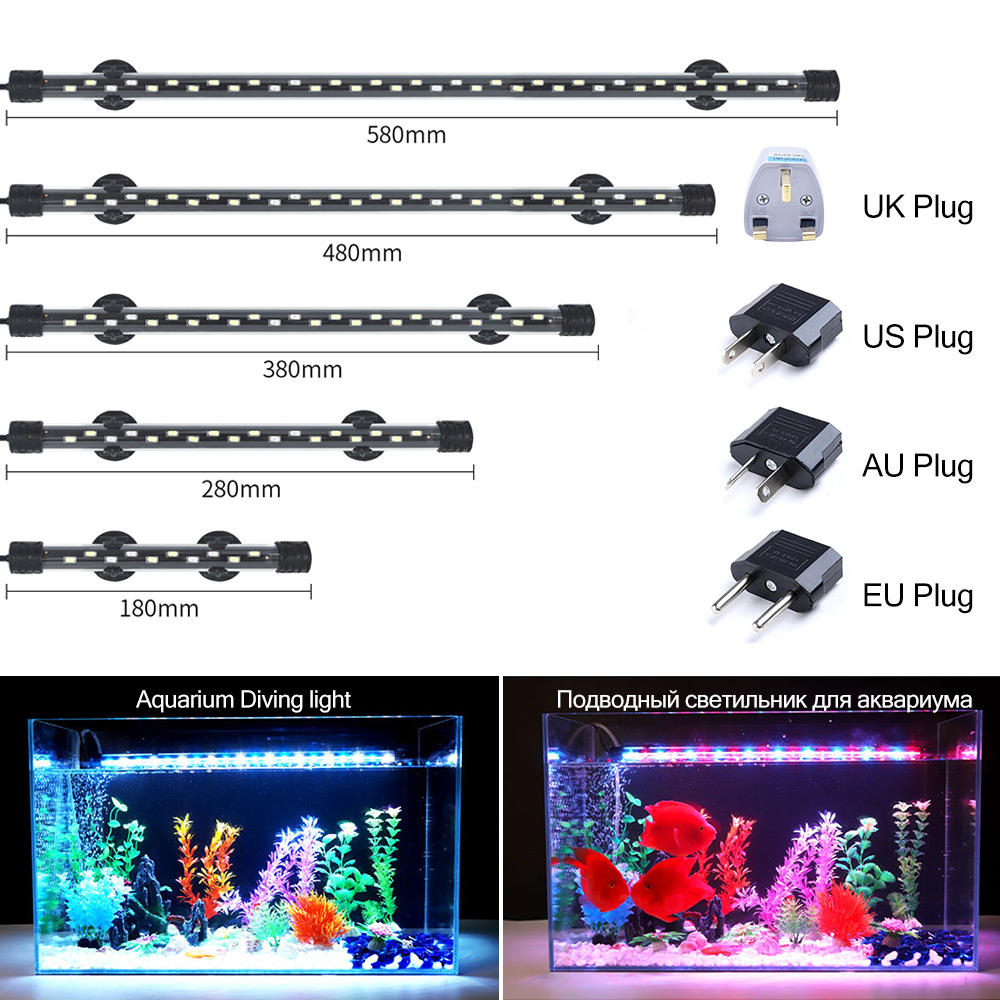 Aquarium Fish Light Lamp - 90-260V 水族館ライト LED 防水水槽クリップライト水中装飾照明水中ランプ植物成長ランプ 18-58 センチメートル