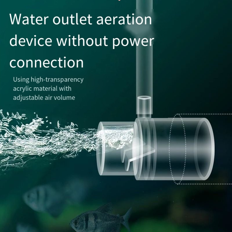 Aquarium Fish Without Oxygen - 水出口の酸素ディフューザーパイプフィルター水槽は酸素を拡散し、電源なしで酸素を供給します水族館用品