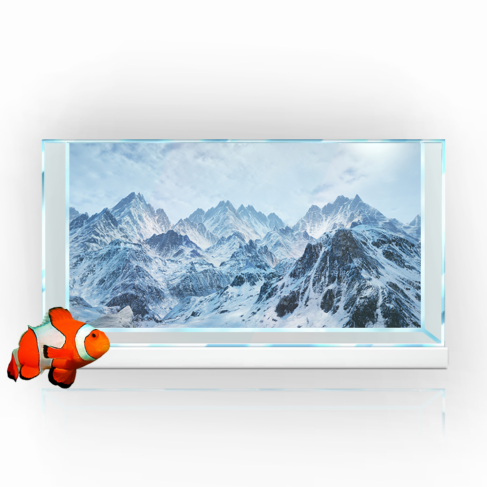 3D PVC装飾ステッカー,コールドスノーマウンテン画像壁紙 - Aquarium Fish Wallpaper のレビューと価格
