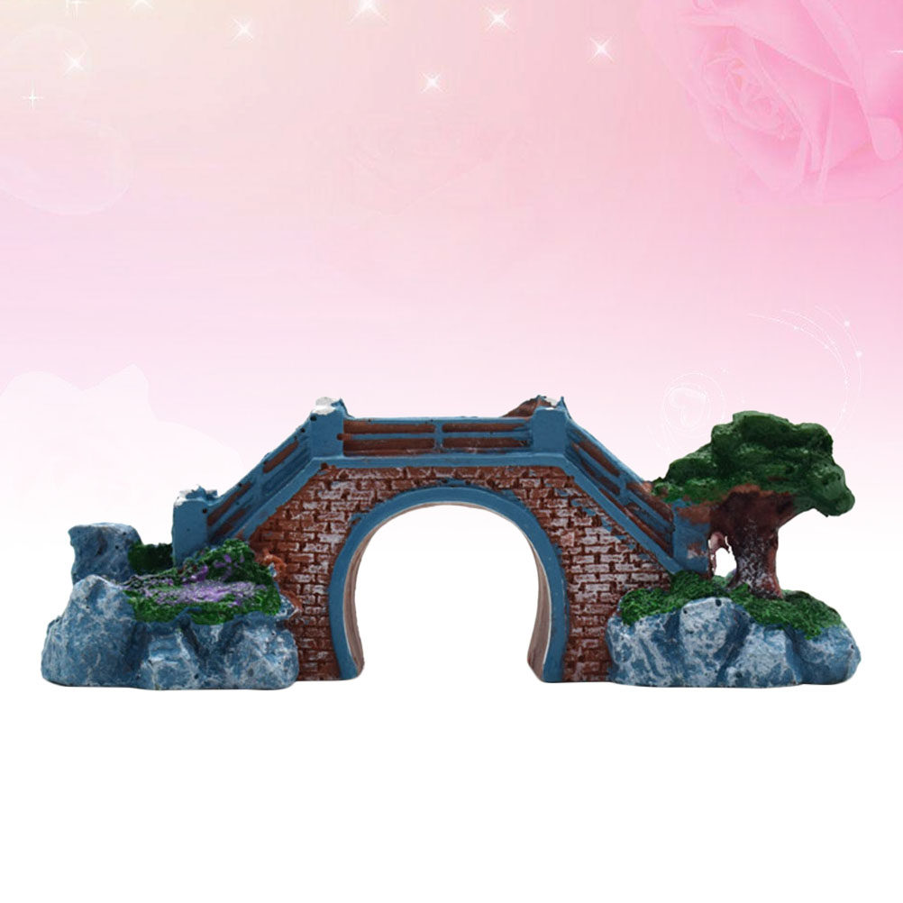水槽用樹脂製橋飾り、装飾的な水槽オーナメント、偽物の岩の風景 - Aquarium Fish Bridge のレビューと価格