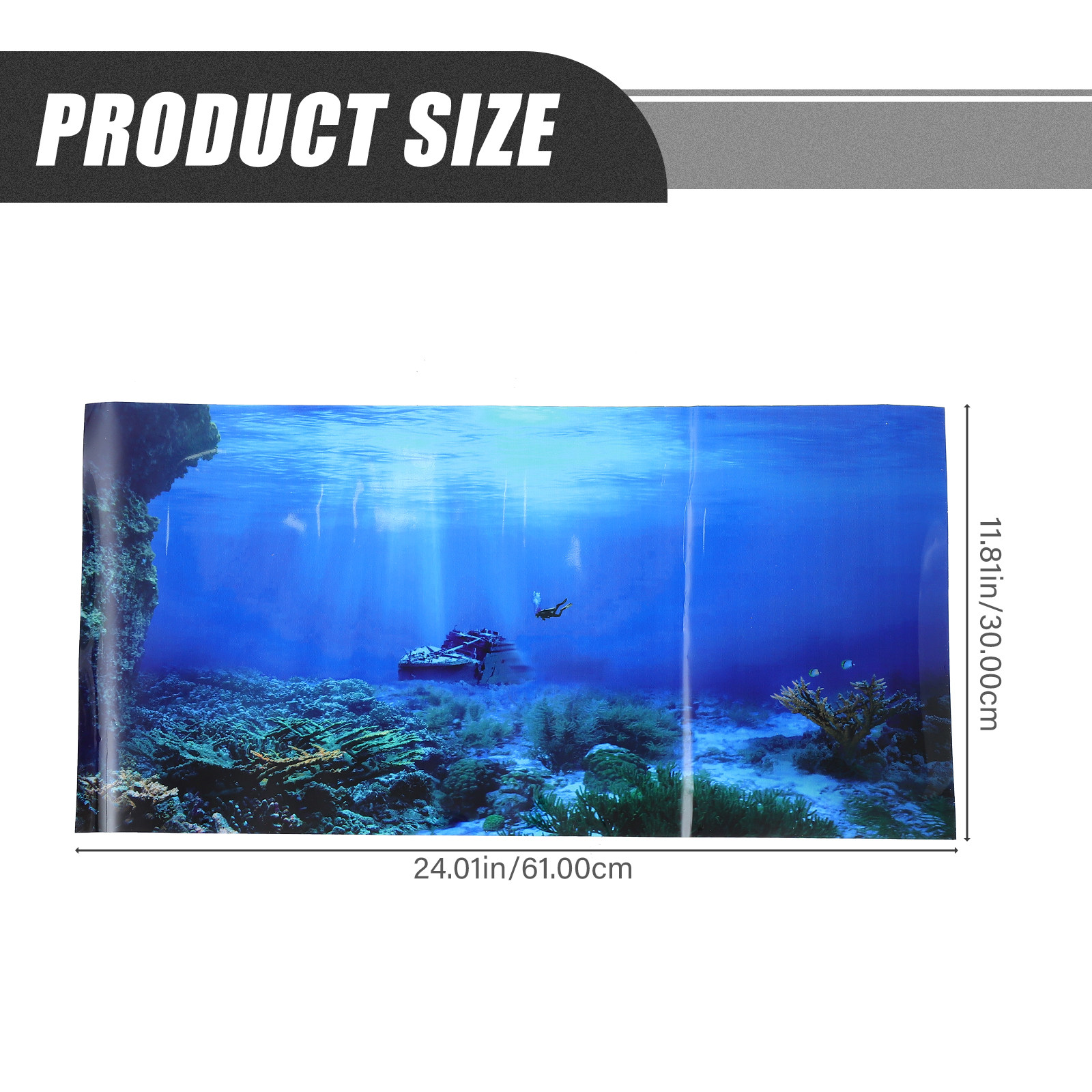 水槽背景ステッカー 魚タンク用粘着装飾品 壁紙背景ステッカー - Aquarium Fish Wallpaper のレビューと価格