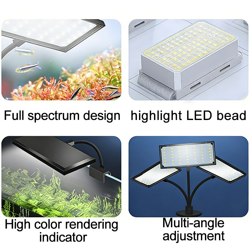 水槽用フルスペクトルLEDライト、サイクルタイマー付き、3色 - Aquarium Fish Light Lamp のレビューと価格