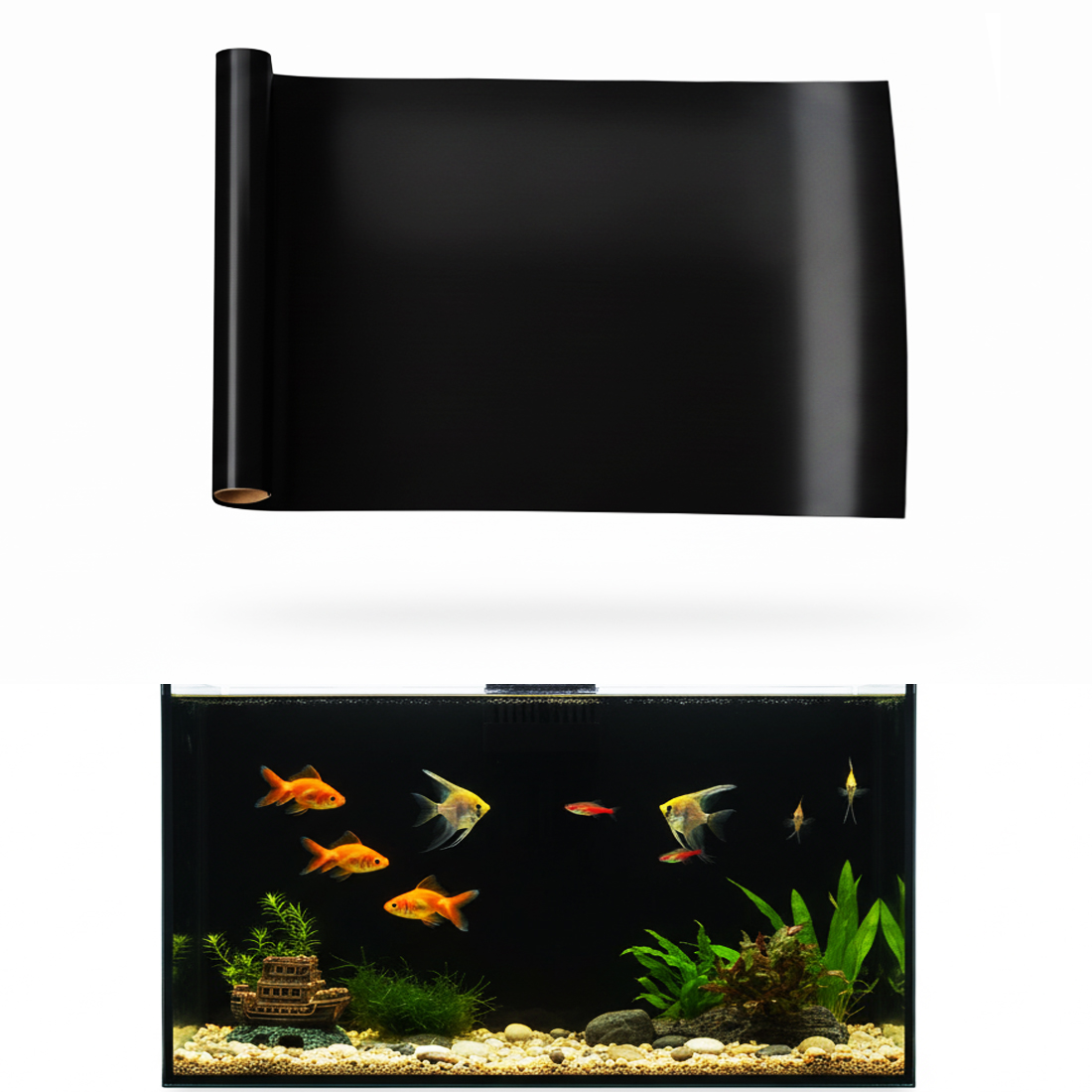 水槽背景 静電気吸着式 黒白 魚タンク背景壁紙 魚タンク背景 - Aquarium Fish Wallpaper のレビューと価格