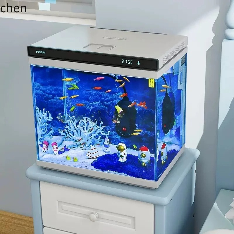 超白ガラス製小型水槽、水換え不要で酸素供給可能、リビングルー - Aquarium Fish Without Oxygen のレビューと価格