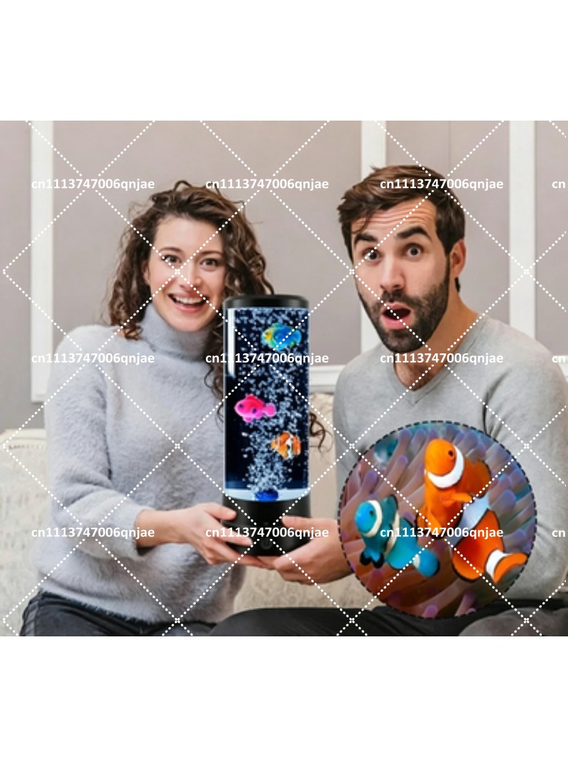 シミュレーションLED電子魚タンク水槽、色が変わるバブルフィ - Aquarium Fish Light Lamp のレビューと価格