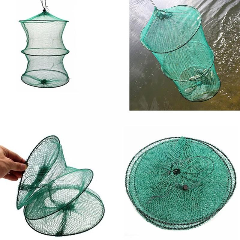 折りたたみラウンドナイロンメッシュメタルフレームカニ漁網エビ - Aquarium Fish Trap のレビューと価格