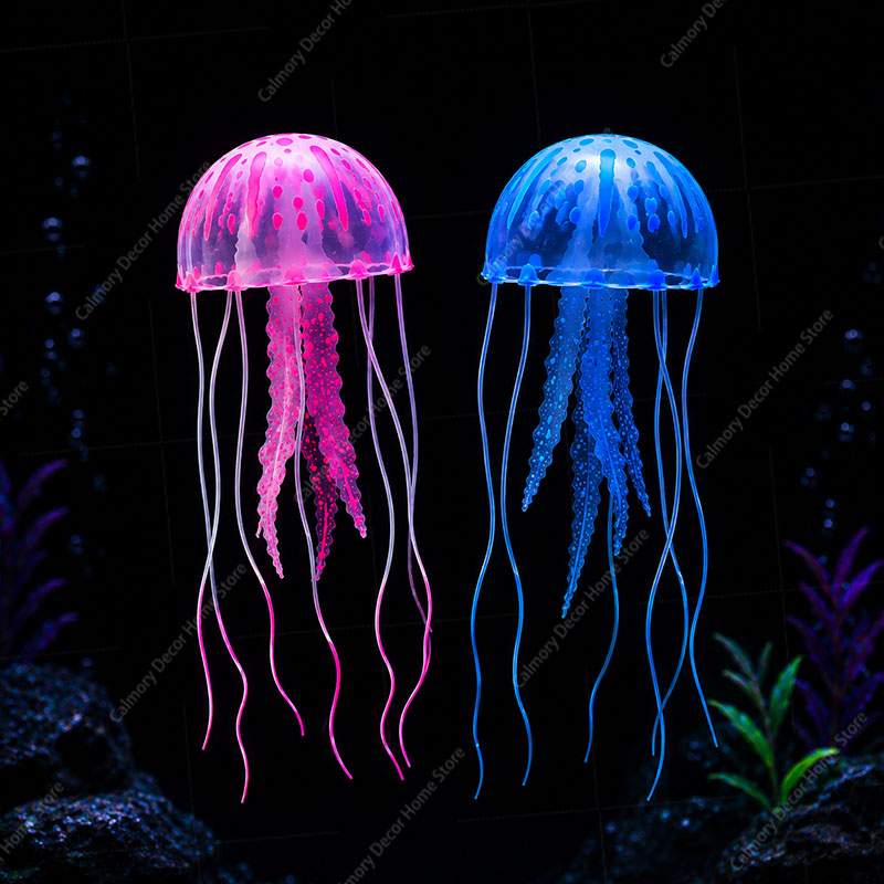 創造的な模擬浮遊蛍光発光効果クラゲ水槽装飾魚タンク水中装飾品 - Aquarium Fish Marine のレビューと価格