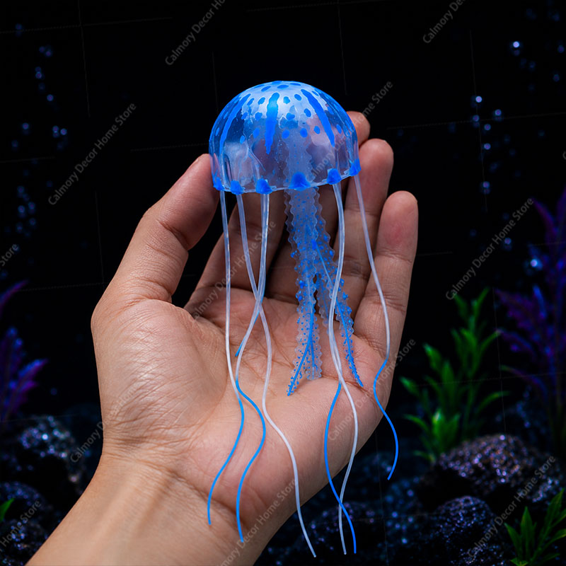 創造的な模擬浮遊蛍光発光効果クラゲ水槽装飾魚タンク水中装飾品 - Aquarium Fish Marine のレビューと価格