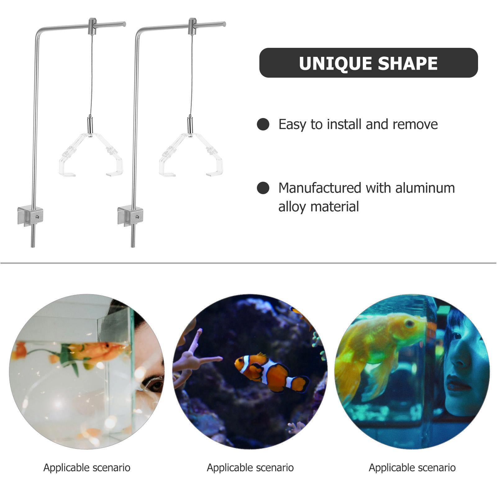 2 個水族館ライトホルダークリップ付きアルミ合金水槽ランプホ - Aquarium Fish Light Lamp のレビューと価格