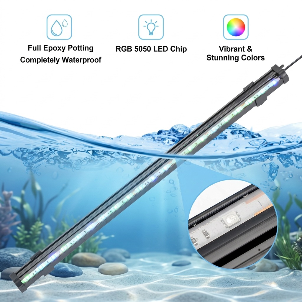 USB LED水槽エアバブルライト自動RGB変色魚タンクエア - Aquarium Fish Light Lamp のレビューと価格