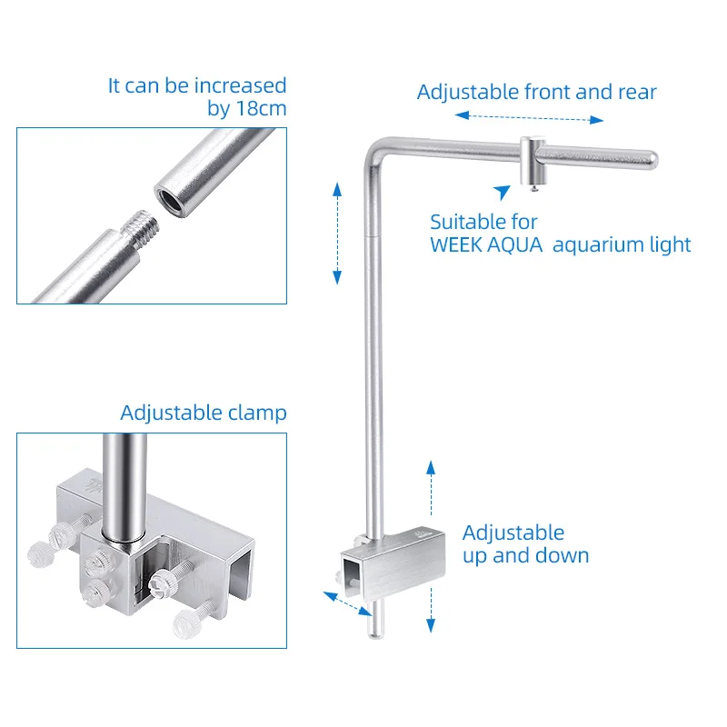 週アクアライトスタンドユニバーサルアルミ合金水族館 LED  - Aquarium Fish Light Lamp のレビューと価格